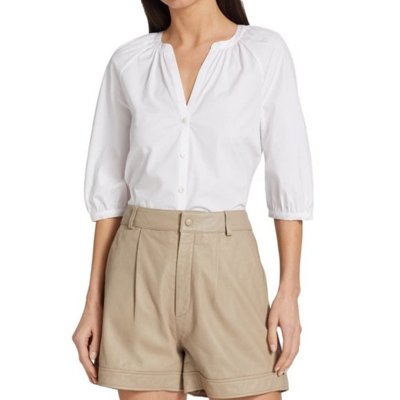 THEORY Easy Crop Shirt in White - Size Small - Picture 4 of 4